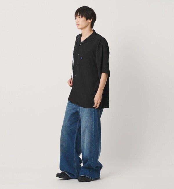 NICE WEATHER「＜NICE WEATHER＞サテン ショートスリーブシャツ」|シャツ・ブラウス|