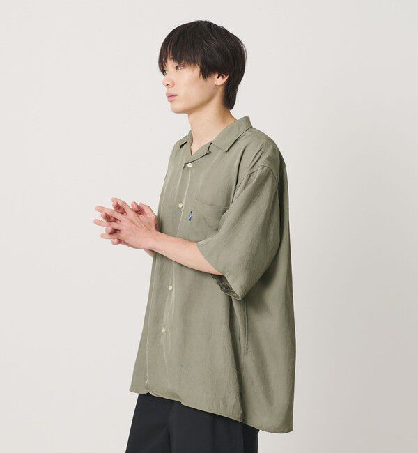 NICE WEATHER「＜NICE WEATHER＞サテン ショートスリーブシャツ」|シャツ・ブラウス|