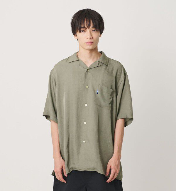 NICE WEATHER「＜NICE WEATHER＞サテン ショートスリーブシャツ」|シャツ・ブラウス|