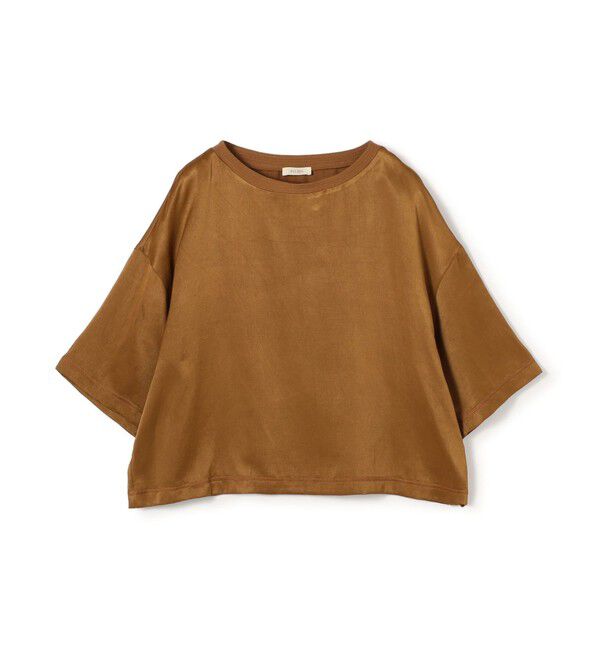 DES PRES「ソフトサテン ビッグTシャツブラウス」|シャツ・ブラウス|45 キャメル