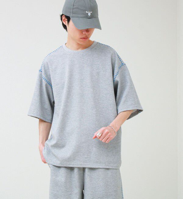 GLOSTER「【セットアップ対応】カルゼラダーステッチ クルーネックTシャツ」|Tシャツ・カットソー|ライトグレー