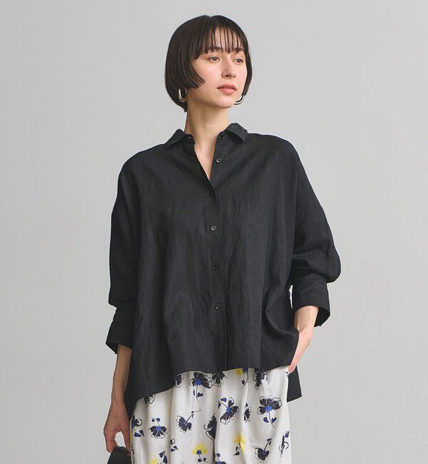 UNITED ARROWS「リネン ドルマン シャツ ‐ウォッシャブル‐」|シャツ・ブラウス|BLACK
