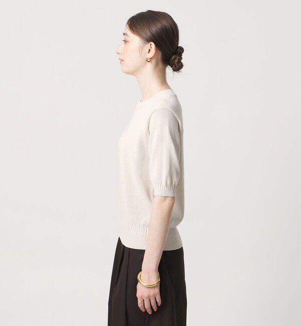UNITED ARROWS「クルーネック ベーシック ショートスリーブ ニット ‐ウォッシャブル‐」|ニット・セーター|