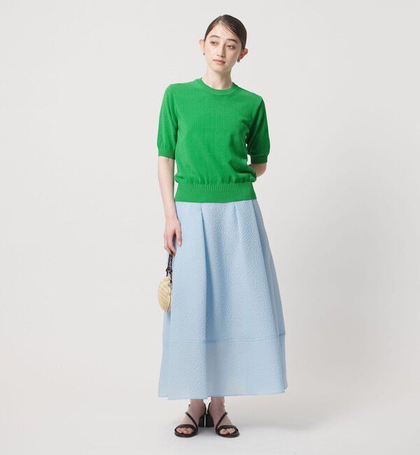 UNITED ARROWS「クルーネック ベーシック ショートスリーブ ニット ‐ウォッシャブル‐」|ニット・セーター|