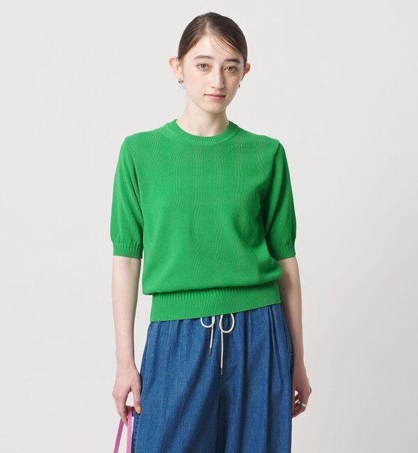 UNITED ARROWS「クルーネック ベーシック ショートスリーブ ニット ‐ウォッシャブル‐」|ニット・セーター|