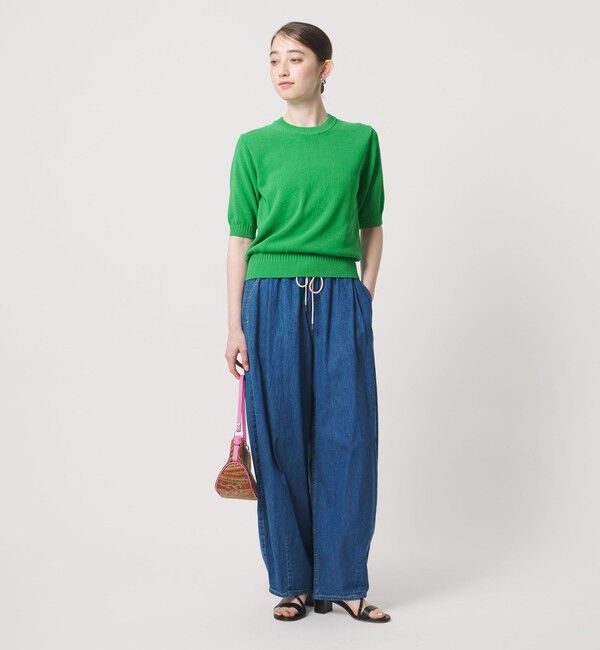 UNITED ARROWS「クルーネック ベーシック ショートスリーブ ニット ‐ウォッシャブル‐」|ニット・セーター|