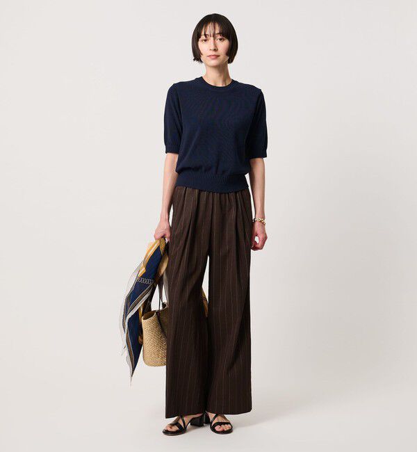 UNITED ARROWS「クルーネック ベーシック ショートスリーブ ニット ‐ウォッシャブル‐」|ニット・セーター|