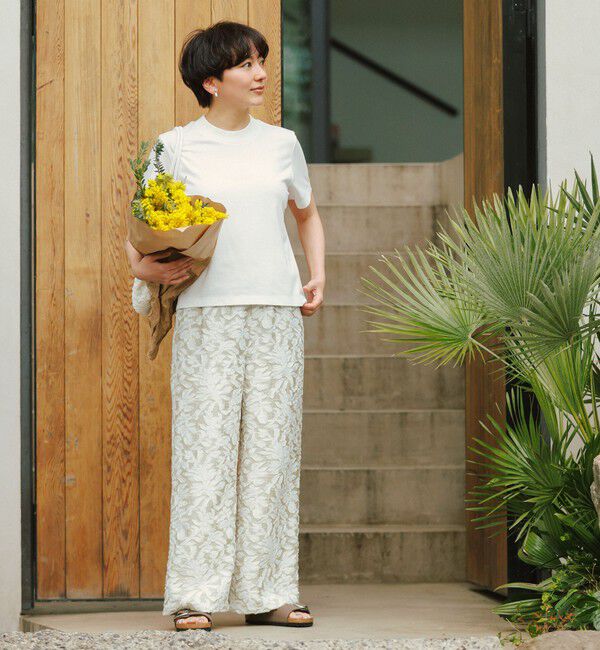 UNITED ARROWS green label relaxing「＜スタイリスト兵藤千尋さんコラボ＞ワイドネック Tシャツ UVカット」|Tシャツ・カットソー|