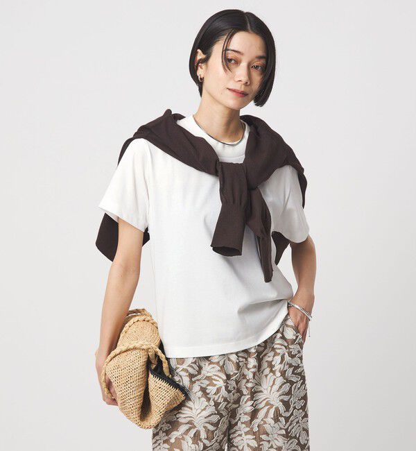 UNITED ARROWS green label relaxing「＜スタイリスト兵藤千尋さんコラボ＞ワイドネック Tシャツ UVカット」|Tシャツ・カットソー|