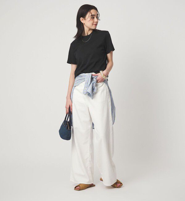 UNITED ARROWS green label relaxing「＜スタイリスト兵藤千尋さんコラボ＞ワイドネック Tシャツ UVカット」|Tシャツ・カットソー|