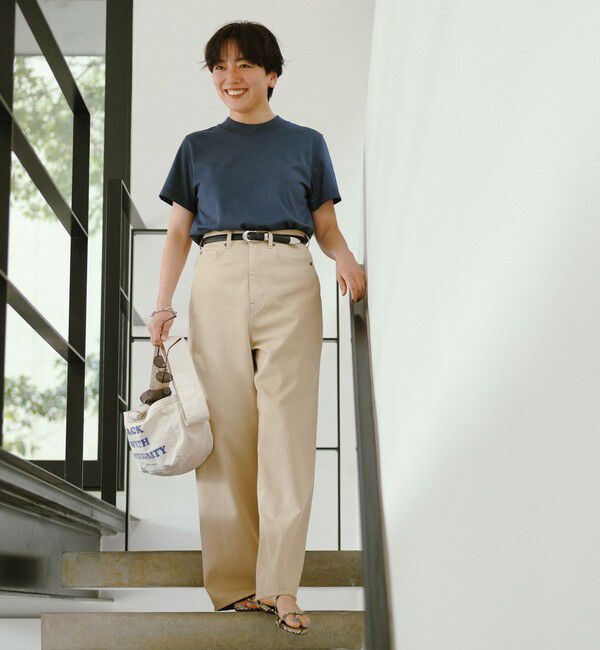UNITED ARROWS green label relaxing「＜スタイリスト兵藤千尋さんコラボ＞ワイドネック Tシャツ UVカット」|Tシャツ・カットソー|