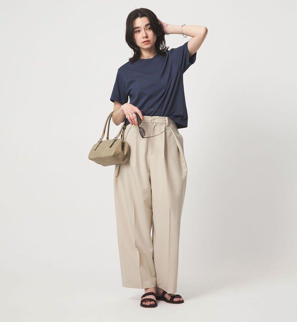 UNITED ARROWS green label relaxing「＜スタイリスト兵藤千尋さんコラボ＞ワイドネック Tシャツ UVカット」|Tシャツ・カットソー|