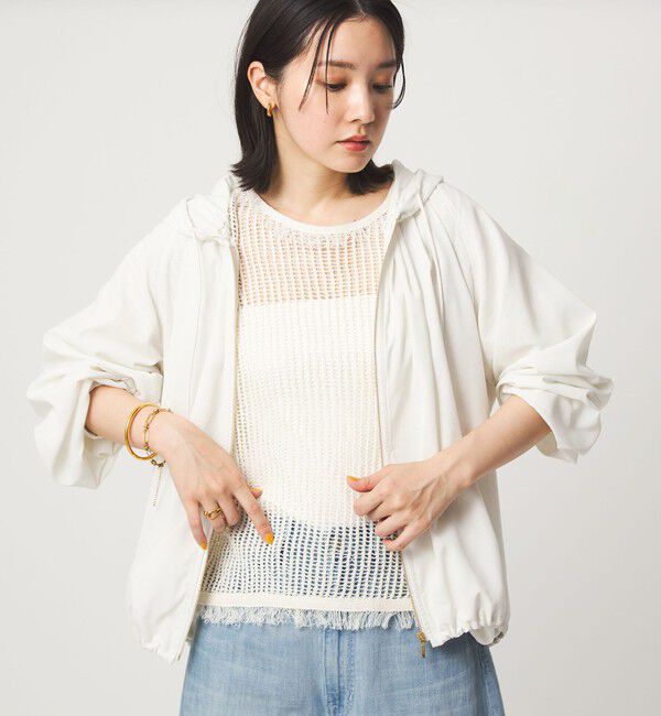 UNITED ARROWS green label relaxing「シアー フーディ ブルゾン マシンウォッシャブル UVカット 通気性」|ブルゾン・スタジャン|OFF WHITE