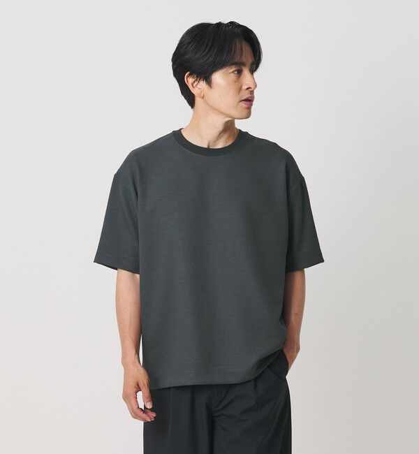BEAUTY&YOUTH UNITED ARROWS「フュージョンツイル クルーネック Tシャツ UVカット 透け防止 ストレッチ 」|Tシャツ・カットソー|NAVY