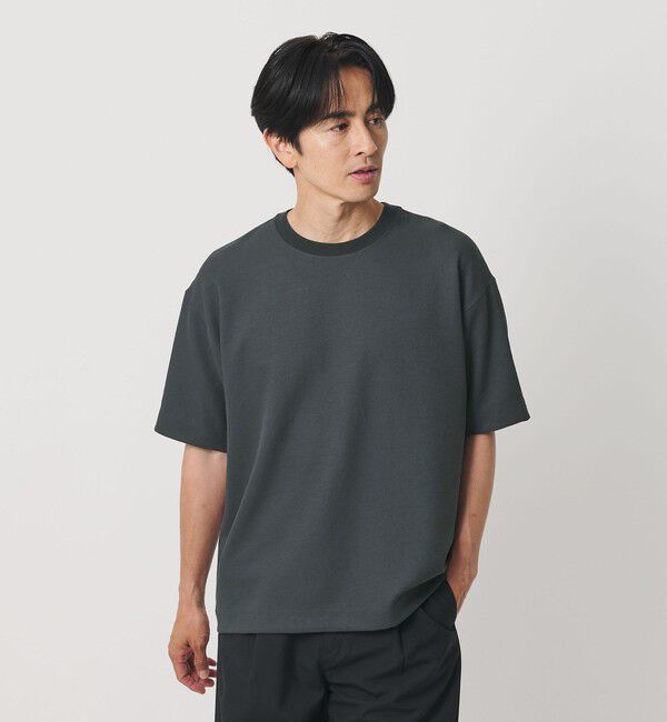 BEAUTY&YOUTH UNITED ARROWS「フュージョンツイル クルーネック Tシャツ UVカット 透け防止 ストレッチ 」|Tシャツ・カットソー|