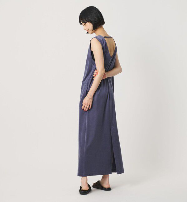BEAUTY&YOUTH UNITED ARROWS「キュプラポリエステル バックオープンワンピース」|ワンピース|NAVY