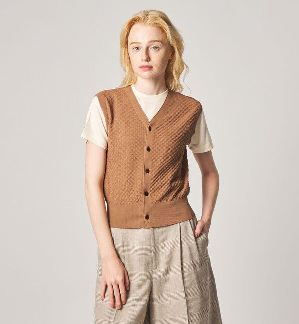 STEVEN ALAN「＜Steven Alan＞スクエア ジャガード ベスト」|ニット・セーター|BEIGE