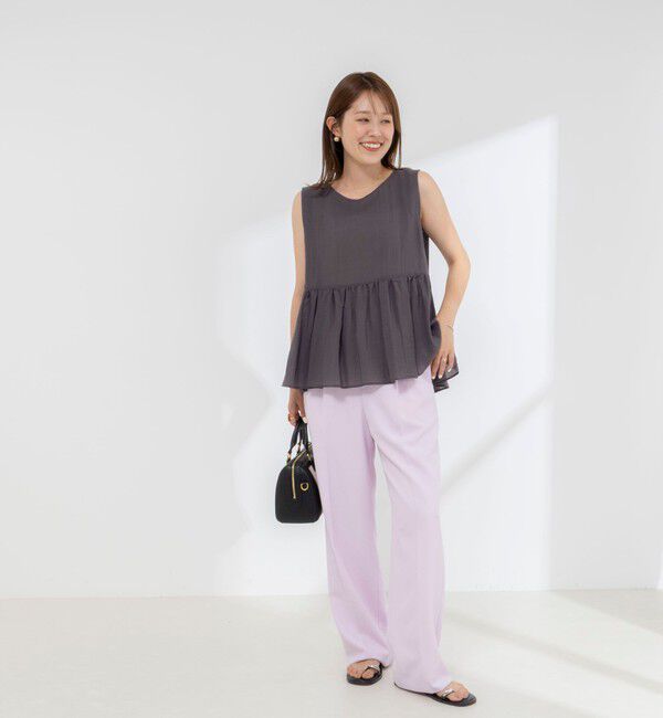 NOLLEY'S「《セットアップ対応》ウォッシャブルストレッチツイル愛されセミワイドパンツ」|その他|