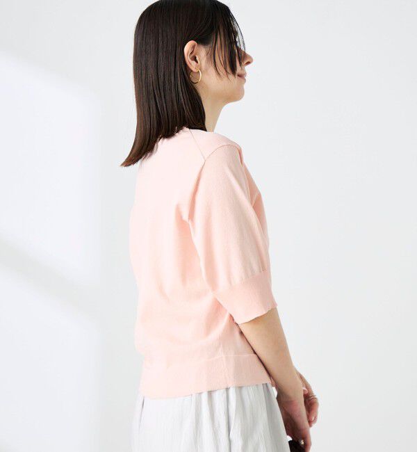 NOLLEY'S「《手洗い可能》エアリーストレッチ5分袖Cネックカーディガン」|カーディガン|