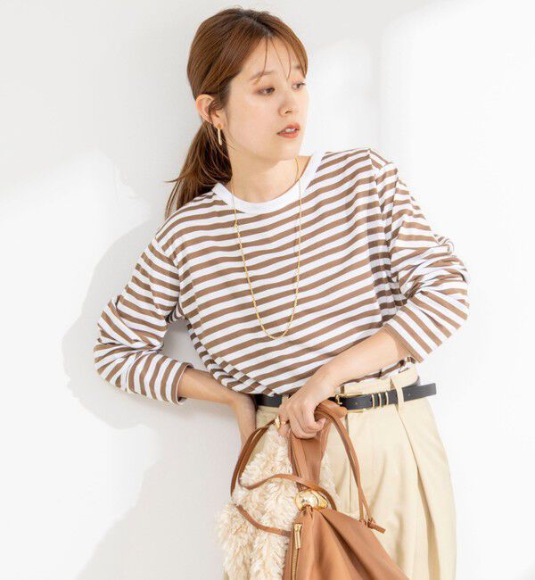 Rie Miller「ウォッシャブルロングスリーブＴシャツGIZA COTTON」|Tシャツ・カットソー|