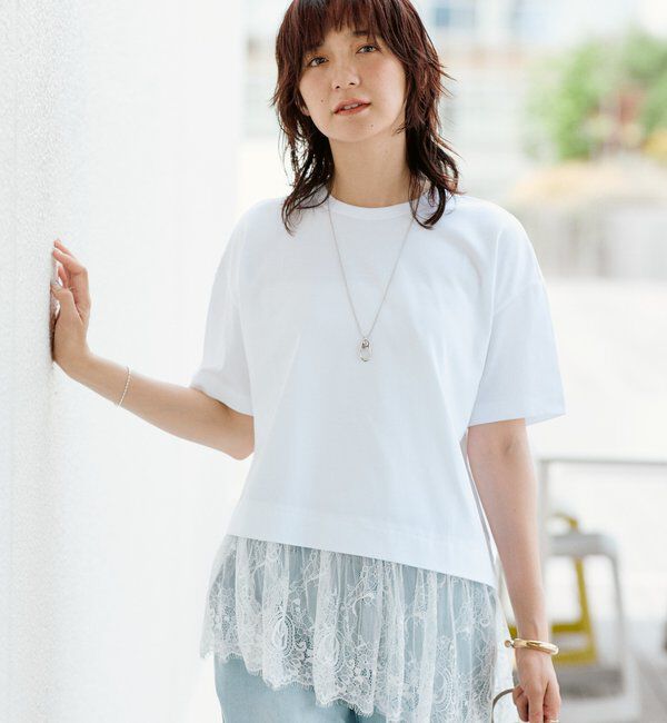  「ヘムレースカットソー」|Tシャツ・カットソー|