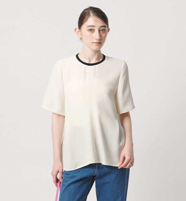 UNITED ARROWS「COMFY イレギュラー ヘム ブラウス ‐防汚 UVカット ウォッシャブル‐」|シャツ・ブラウス|OFF WHITE
