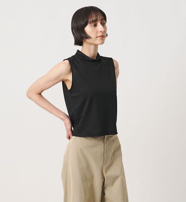 UNITED ARROWS「＜MIYAGI YUKA&times;TO UNITED ARROWS＞スタンドカラー ノースリーブ カットソー」|Tシャツ・カットソー|