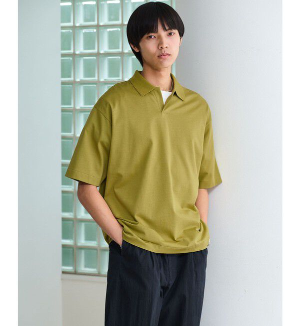 UNITED ARROWS green label relaxing「クリア MVS スキッパー 半袖 ポロシャツ」|Tシャツ・カットソー|MUSTARD