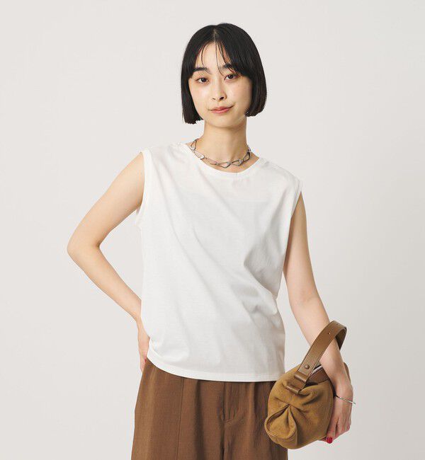 BEAUTY&YOUTH UNITED ARROWS「クリアハイゲージ ノースリーブ カットソー 接触冷感」|Tシャツ・カットソー|WHITE