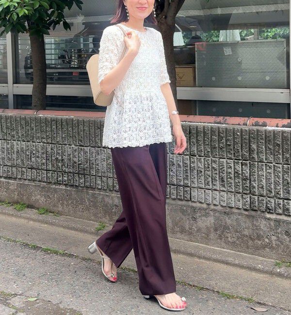 NOLLEY'S sophi「《セットアップ対応》ウォッシャブルドライツイルワイドパンツ」|その他|