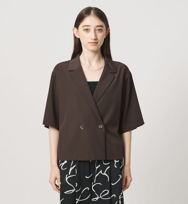 UNITED ARROWS「ツイル ハーフスリーブ シャツ ジャケット ‐ストレッチ 防シワ 接触冷感‐」|シャツ・ブラウス|