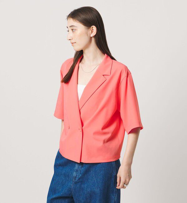 UNITED ARROWS「ツイル ハーフスリーブ シャツ ジャケット ‐ストレッチ 防シワ 接触冷感‐」|シャツ・ブラウス|