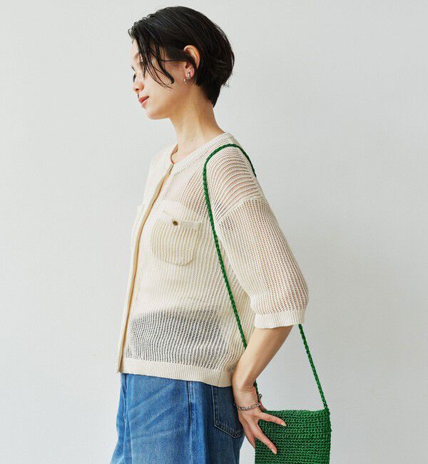 UNITED ARROWS green label relaxing「【結論シリーズ】デイリーメッシュカーデ ウォッシャブル」|カーディガン|