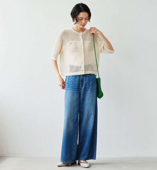 UNITED ARROWS green label relaxing「【結論シリーズ】デイリーメッシュカーデ ウォッシャブル」|カーディガン|
