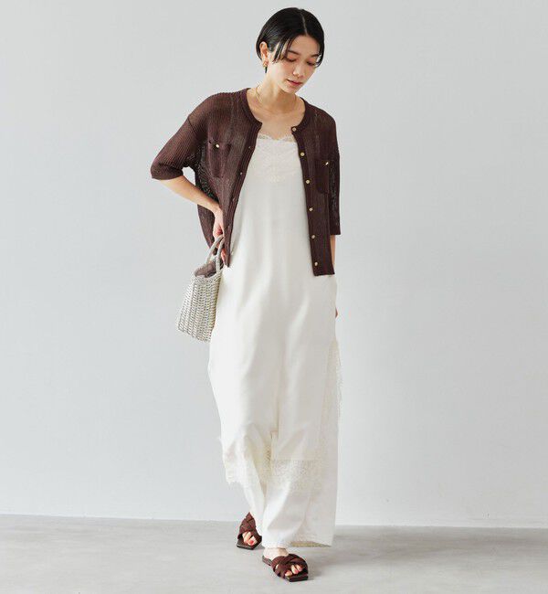 UNITED ARROWS green label relaxing「【結論シリーズ】デイリーメッシュカーデ ウォッシャブル」|カーディガン|