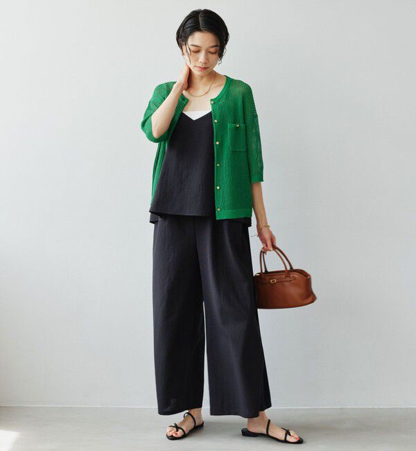 UNITED ARROWS green label relaxing「【結論シリーズ】デイリーメッシュカーデ ウォッシャブル」|カーディガン|