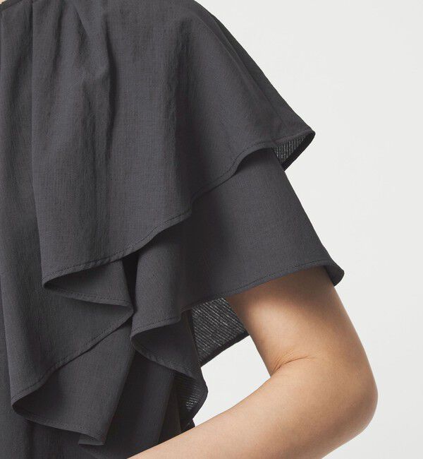 UNITED ARROWS green label relaxing「Breeze Cool  ラッフル ブラウス マシンウォッシャブル 吸水速乾 通気性 UVカット」|シャツ・ブラウス|