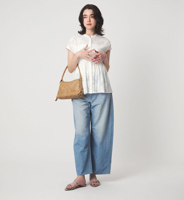 UNITED ARROWS green label relaxing「カット ジャガード フレンチスリーブ ブラウス」|シャツ・ブラウス|