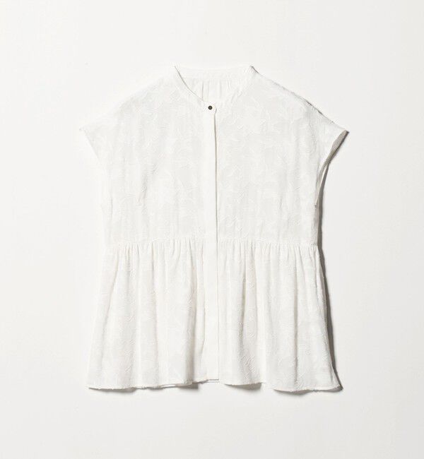 UNITED ARROWS green label relaxing「カット ジャガード フレンチスリーブ ブラウス」|シャツ・ブラウス|