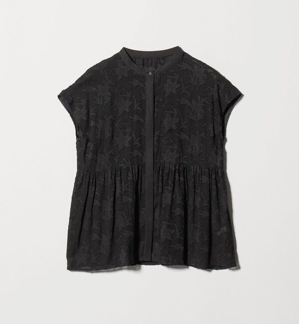 UNITED ARROWS green label relaxing「カット ジャガード フレンチスリーブ ブラウス」|シャツ・ブラウス|