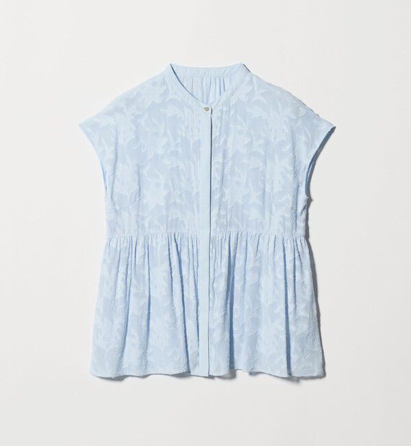 UNITED ARROWS green label relaxing「カット ジャガード フレンチスリーブ ブラウス」|シャツ・ブラウス|