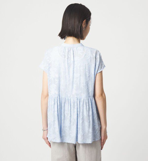 UNITED ARROWS green label relaxing「カット ジャガード フレンチスリーブ ブラウス」|シャツ・ブラウス|