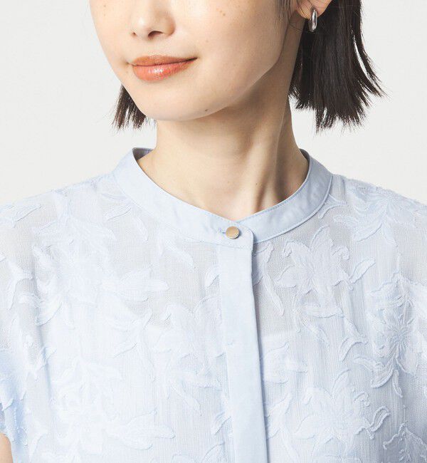 UNITED ARROWS green label relaxing「カット ジャガード フレンチスリーブ ブラウス」|シャツ・ブラウス|