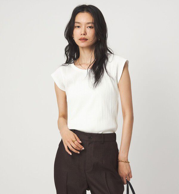 UNITED ARROWS green label relaxing「ランダム ブライトリブ Uネック カットソー」|Tシャツ・カットソー|