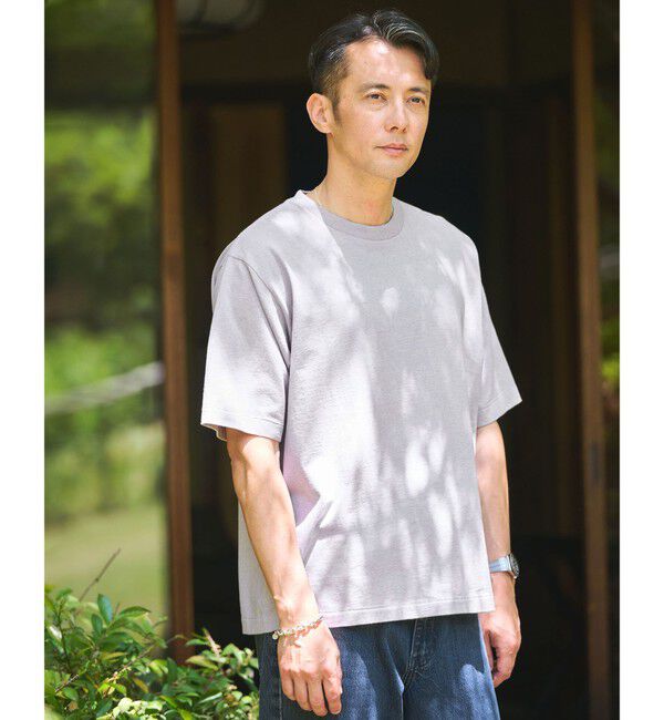 UNITED ARROWS green label relaxing「オーバーダイ クルーネック 半袖 Tシャツ カットソー」|Tシャツ・カットソー|LT.GRAY