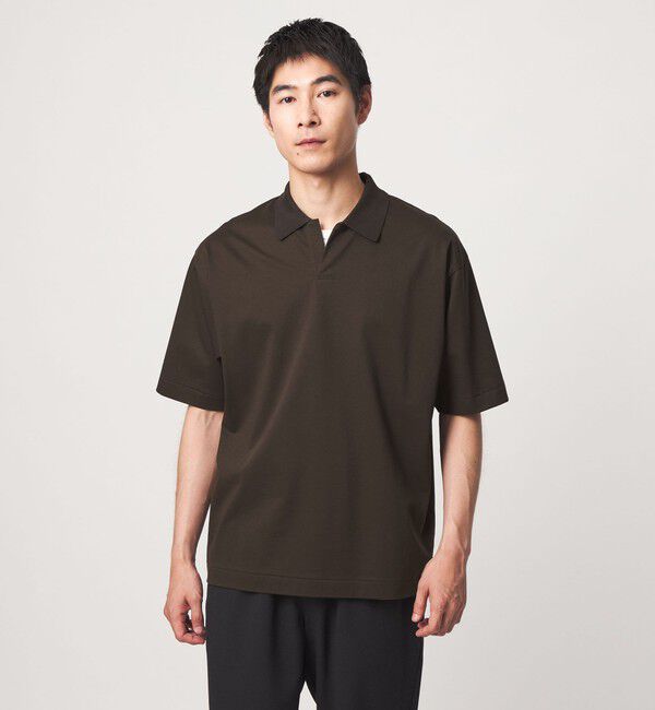 UNITED ARROWS green label relaxing「クリア MVS スキッパー 半袖 ポロシャツ」|Tシャツ・カットソー|DK.BROWN
