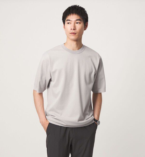 UNITED ARROWS green label relaxing「ニットライク カノコ クルーネック 半袖 Tシャツ」|Tシャツ・カットソー|LT.GRAY
