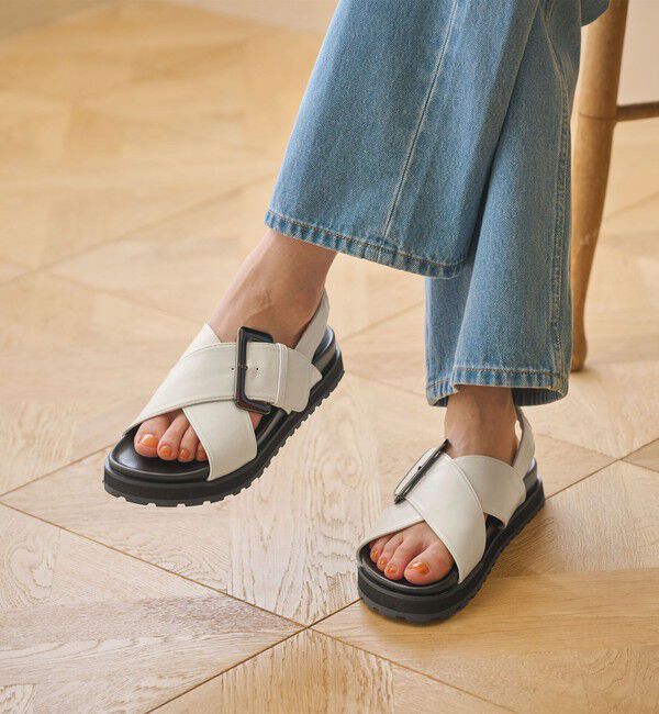 BEAUTY&YOUTH UNITED ARROWS「ビッグバックル クロスストラップ サンダル」|サンダル|