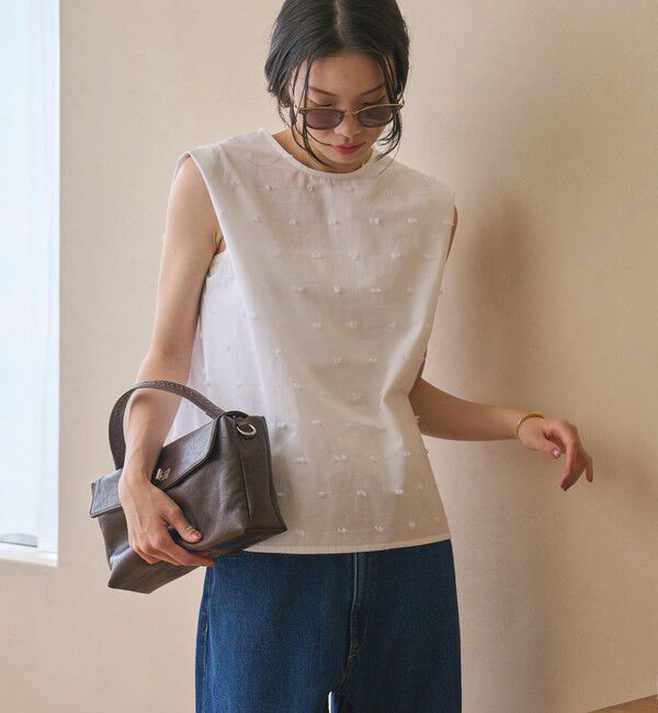 BEAUTY&YOUTH UNITED ARROWS「ドット ジャガード ノースリーブブラウス ウォッシャブル」|シャツ・ブラウス|