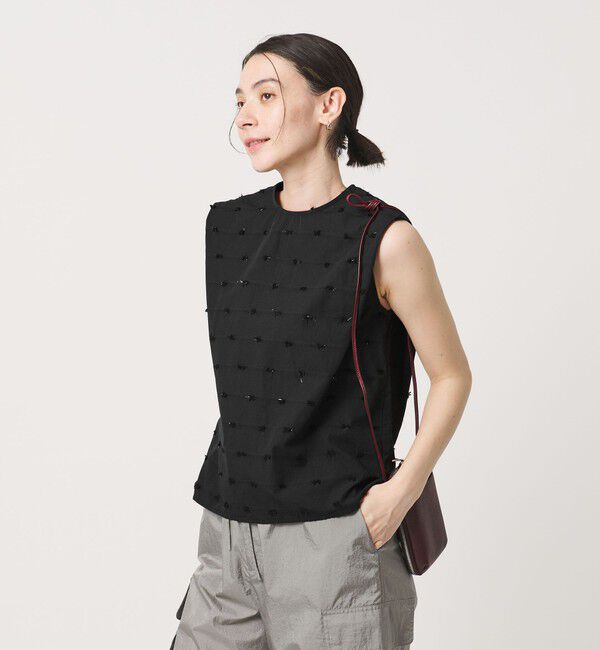 BEAUTY&YOUTH UNITED ARROWS「ドット ジャガード ノースリーブブラウス ウォッシャブル」|シャツ・ブラウス|